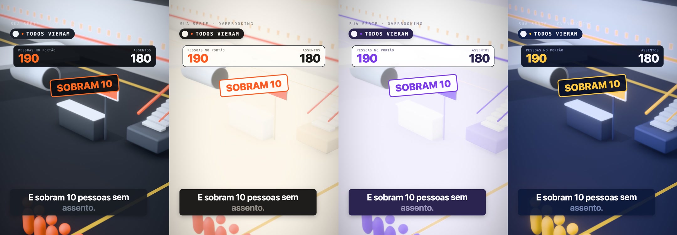A mesma cena em quatro estilos diferentes